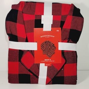 Wondershop Men's Red Buffalo Check 2-Piece Family Sleep Set Size XXL NEW